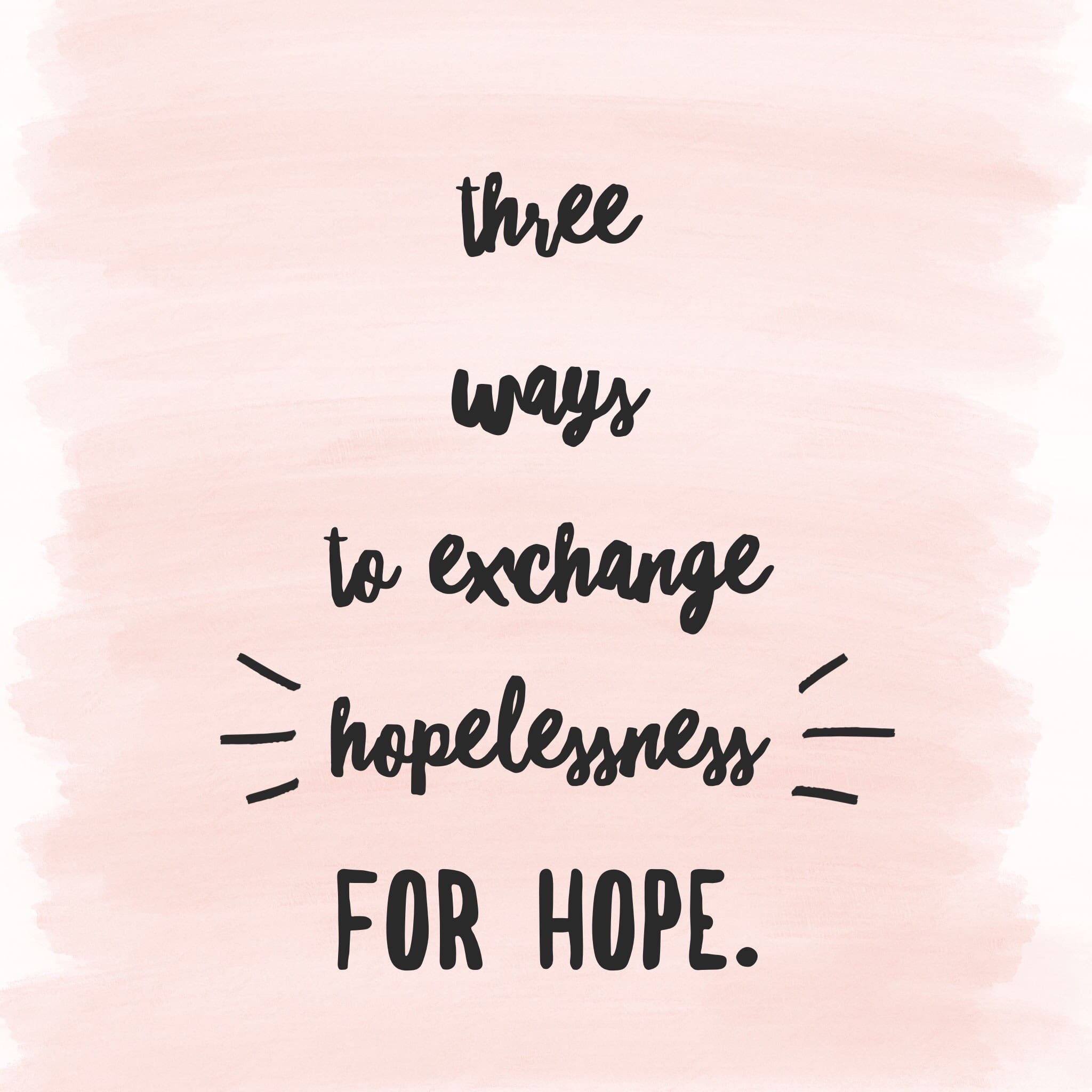 hopelessness for hope